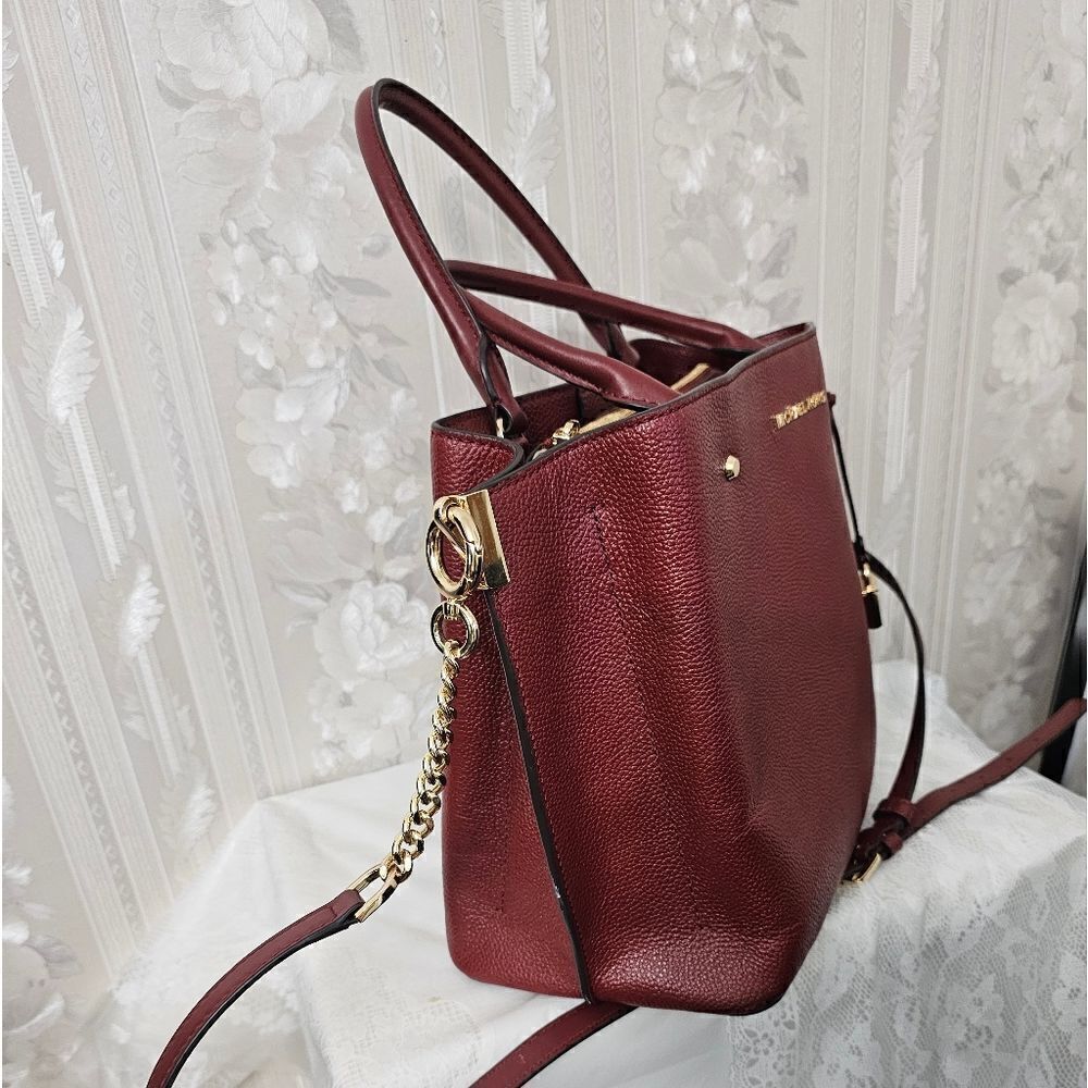 Michael Kors Arielle Red Leather Satchel EUC - Picture 5 of 9